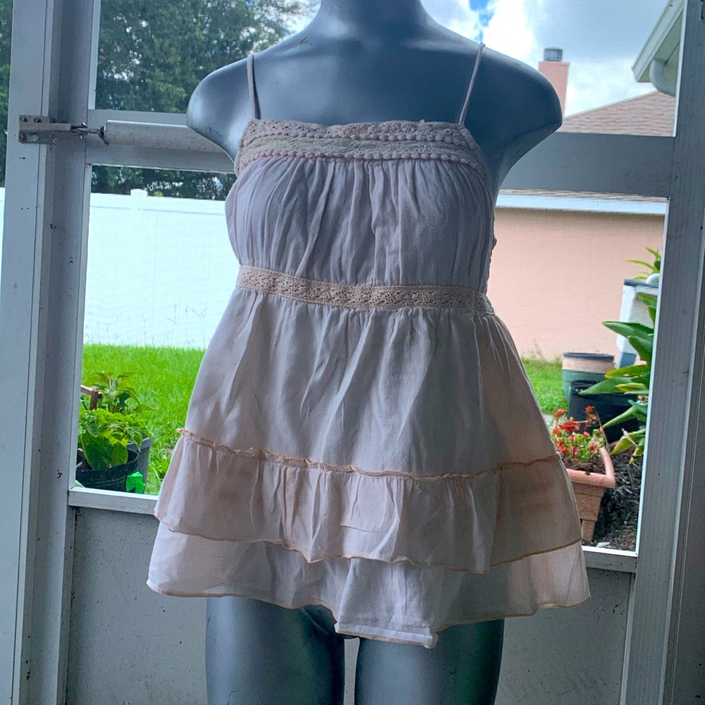 MUDD  Layered Ruffle spaghetti straps Peach